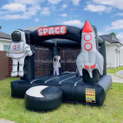 China Small Mini Astronaut Rocket Bouncer Rental Inflatable Bouncy Space Castle Black Bounce House for sale