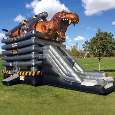 China Wet Dry Combo Bouncy Castle Rental Dinosaur Inflatable T-Rex Dino Bouncer With Water Slide for sale