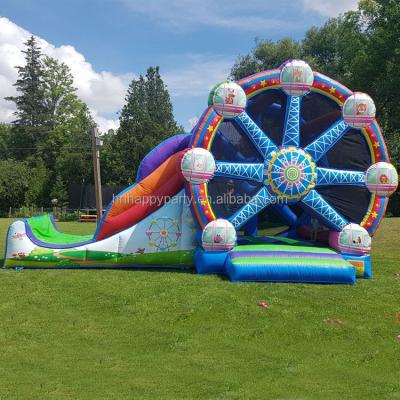 China Inflatable bouncer rental commercial bouncy castle wheel ferris combo bounce with water slide pool for sale