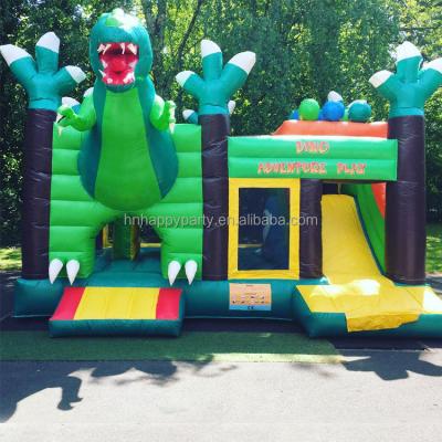 China Combo Game Rental Inflatable Bouncer Adventure Dino Castle Dinosaur Jumping Inflatable Bounce House For Kids Adults for sale