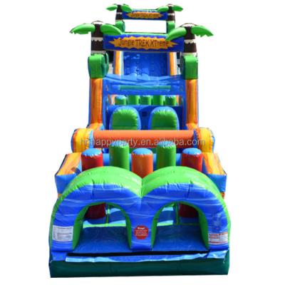 China Events/Birthday Parties/Team Building Corporate Parties/Travel Xtreme Challenge Game Inflatable Jungle Obstacle Course Company Events 70ft For Kids Adults for sale