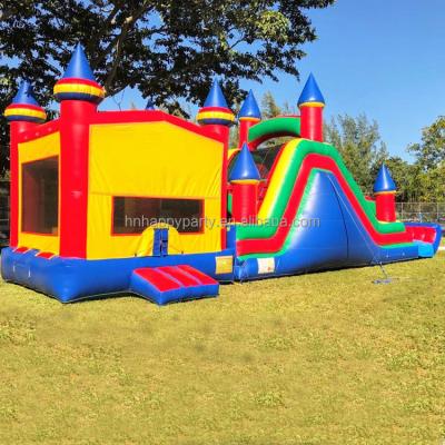 China Events/Birthday Parties/Team Building Parties/Company Corporate Events Dry Kids Castle Obstacle Course Bouncy House Combo With Slide for sale