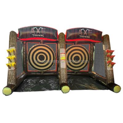 China Events/Birthday Parties/Team Building Parties/Company Corporate Events Challenge Target Shooting Inflatable Double Ax Throwing Game For Kids Adults for sale