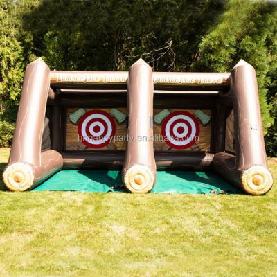 China Events/Birthday Parties/Team Building Parties/Company Corporate Events Double Lumberjack Combo Inflatable Ax Target Sport Throwing Game With Blower for sale