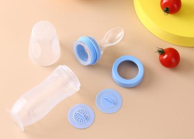 China Baby Feeding Bottle With Spoon Suction Flexible Silicon Feeder Dropper Labels Squeeze Bottles For Babie for sale