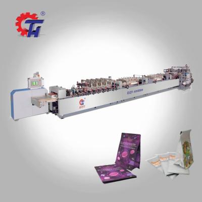 China Food Packaging Flat Bottom Paper Plastic Zipper Self Holding Eight Edges Sealing Bag Making Machine for sale