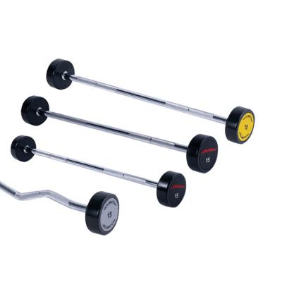 China Universal Cross Training Fitness Hot Selling Barbell Weightlifting Rubber Fixed Set for sale