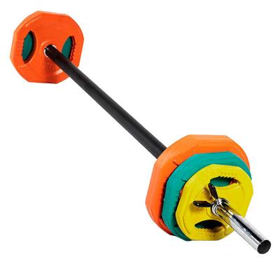 China Llifting Adjustable Barbell Weight Fitness Gym Weight Colorful Rubber Coated Barbell Set Adjustable Barbell Weight Set for sale