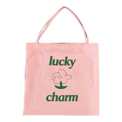 China Recyclable Original Border Pink Canvas Bag Korean Flagship Amazon Summer Supply Large Capacity Canvas Bag for sale