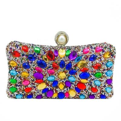 China European Color RFID Banquet Bag Diamond And American Border Wedding Bag Hot Lady's Dinner Bag for sale