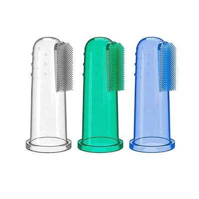 China Hot Selling Amazon Baby Silicone Toothbrush Foldable Baby Toothbrush Teether Finger Toothbrush for sale