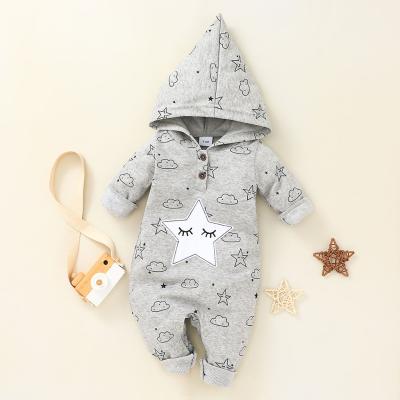 China 100% Polyester Baby Cute Newborn Hooded Romper Casual Kids Sleep Wear Unisex Children Clothing Jumpsuit for sale