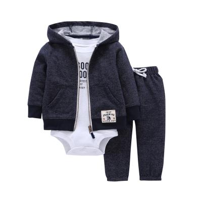 China High Quality Breathable Baby Clothing Sets Wholesale 3pcs Baby Clothes Winter 100% Cotton Newborn Kids Clothes for sale