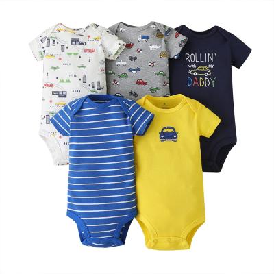 China Breathble Cotton Baby Jumpsuit 100% Knitted Cozy OEM Wholesale Baby Clothes Boys Clothing Summer Unisex Baby Rompers for sale