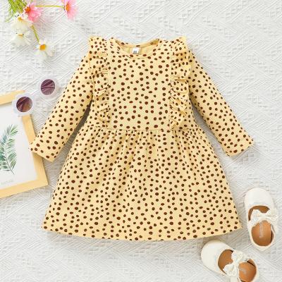 China 2022 American Spring Children's Clothing Quality Dot Print Clothing Casual Dresses Regular Girl Style Polka Dots for sale