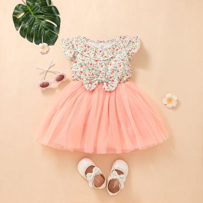 China 100% Polyester Girl's Clothing Flower Girl Dress Flower Ladies Dress Summer Shorts Sleeve Child Wear Baby Clothes for sale