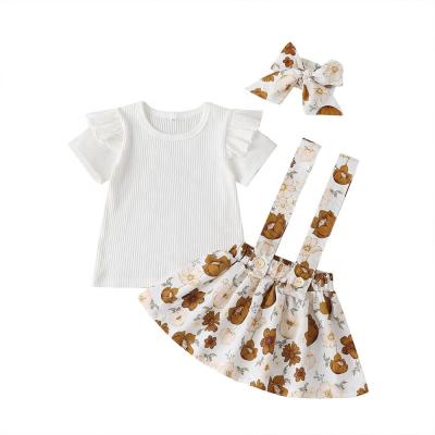 China ENGLAND STYLE baby summer suit clothes girls boutique set newborn high quality skirt suit for sale