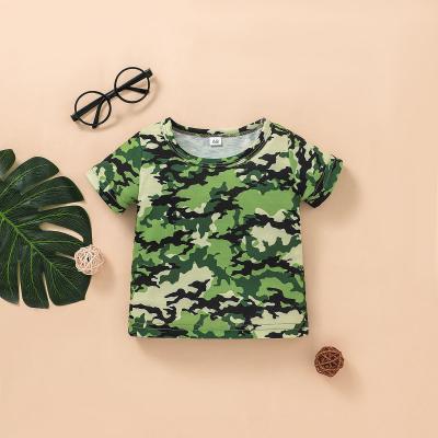 China 100% Polyester Camouflage Child Wear Boy Shirt Newborn Baby Clothes Summer Stretching Clothes for sale