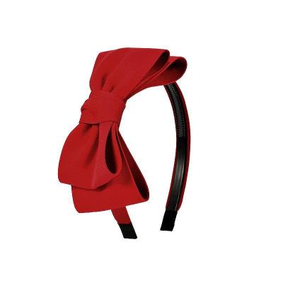 China Handmade Creative Cute Bowknot Hair Circle Shape Solid Color Headbands Women Girls Bow Hair Accessories for sale