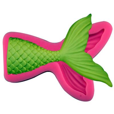 China Viable China Factory Supply Cheap Customized 1 Large 3D Mermaid Tail Shape Silicone DIY Fondant Cake Decorating Sugar Cake Mold for sale