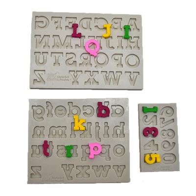 China Yiwu Factory Baiti Viable Custom Mongol Font 26 Classic Uppercase English Letters Form Silicone DIY Baking Baking Molds for sale