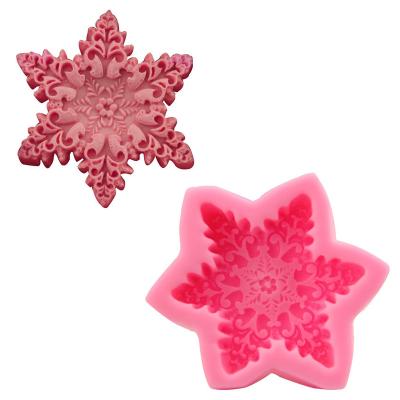 China Yiwu Soap Chocolate Cake Plaster 3D Large Hexagon Snowflake Cheap Viable Shape DIY Christmas Handmade Incense Decoration Mold for sale