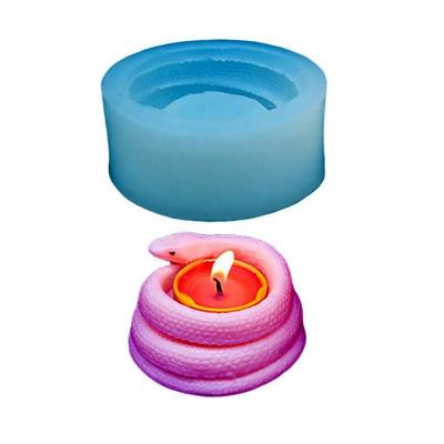 China Amazon Best Seller Durable Eco-friendly Entangled Snake Shape Concrete DIY Silicone Epoxy Cement Plaster Wax Candle Holder Decoration Flower Pot Mold for sale