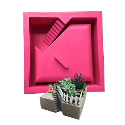 China Yiwu Aside Yiwu supply eco-friendly factory supply simple classic classic diy concrete flower pot mold big one shape square silicone for sale