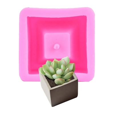 China Factory Yiwu Garden Flower Pot Concrete Container Mold Simple Classic Reusable Silicone Cube Shape DIY Supply 7.3cm Durable Eco-Friendly for sale