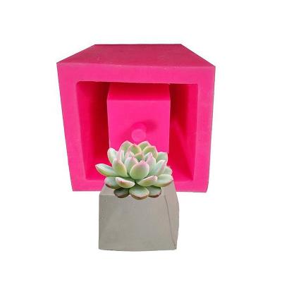 China Yiwu factory supply Yiwu garden craft flower pot mold pyramid shape classic heavy task thick silicone eco-friendly durable concrete flower pot mold for sale