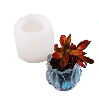 China Yiwu Factory New Mini Flower Shape DIY Classic Rose Office Desktop Case Container Holder Case Resin Yiwu Cement Resin Silicone Durable Eco-friendly for sale