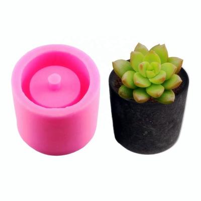 China Yiwu Factory 9.2X9.2X8.3cm Round Cylinder Shape Home Office Customized Supply Customized Eco-Friendly DIY Concrete Garden Craft Mold for sale