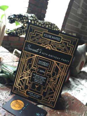 China Black And Gold Custom Wedding Invitations , Beautiful Birthday Invitation Card for sale