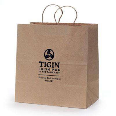 China Foldable Personalized Kraft Paper Bags Logo Printed For Advertisement Promotion for sale