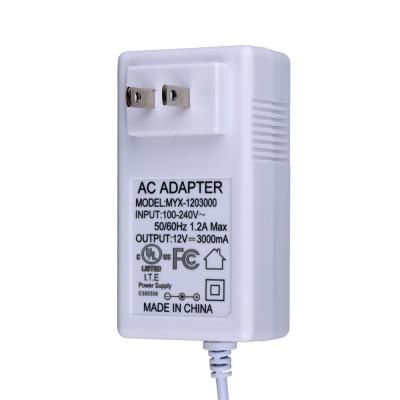 China 36w electrical appliances power adapter for cctv camera and router 12v3a 24v 1.5a power supply for sale