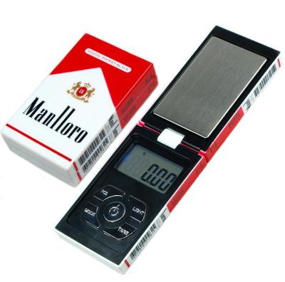 China ABS Manlloro Digital Pocket Scale Mini Cigarette Case Style Scale Cigarette Pack Digital Jewelry Scale for sale