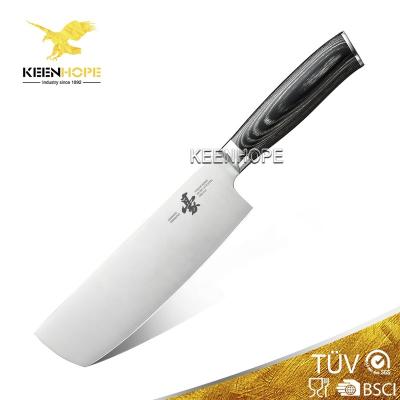 China Stunning 7 Inch Cleaver Knife Nakiri Cleaver Knife Japanese Germany 1.4116 Din Stainless Steel Durable With HEROISM 57HRC for sale