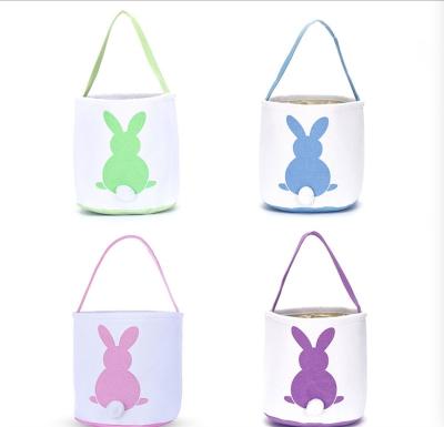 China Popular Rabbit Bunny Face Festival Decoration Amazon Burlap Easter Jute Basket for sale