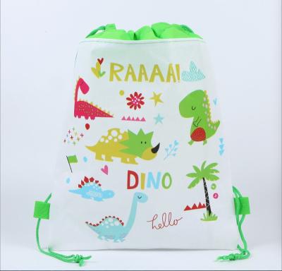 China Dinosaur Nonwoven Bag Custom Drawstring Party GiveU Fabric Party Supplies for sale