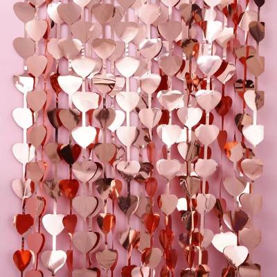 China GiveU 2021 New Products Heart Christmas Tree Star Shape Foil Curtain For Wedding Birthday Christmas for sale