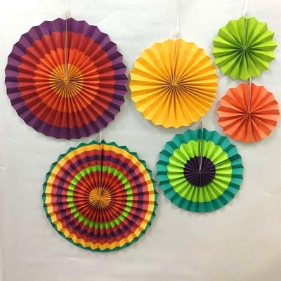 China Decorative For Birthday GiveU Wedding Occasion And Party Decoration Hot Event And Type Fan Party Item Colorful Hanging Paper Set for sale