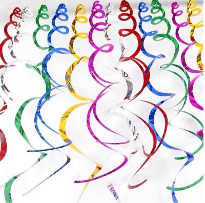 China GiveU 12pcs Plastic Colorful Party Swirls Hanging Decorations for sale