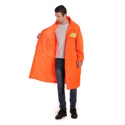 China New Arrival Windproof Orange Custom Logo Reflective Raincoat For Men With Pockets for sale