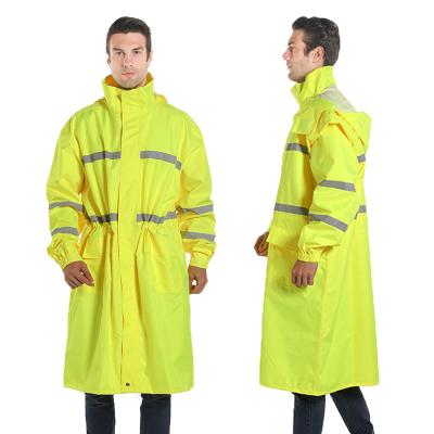 China Hooded Windproof Waterproof Safety Raincoat Yellow Riding Coat For Adults for sale