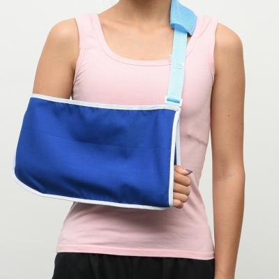 China Hot Selling Breathable Orthopedic S Belt Arm Sling Elbow Fixation Strap Blue Color for sale