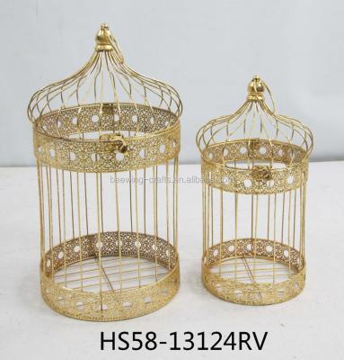 China China Decorative Metal Flower 2/S Round Bird Cage for sale