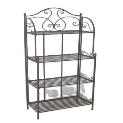 China Outdoor Furniture 4 Tier Metal Display Rack Foldable Iron Shelf for sale