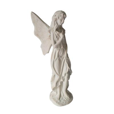 China Europe Shabby White Resin Angel Statue With Wing - Memorial Statue Religious Souvenir Garden Guardian Angel for sale