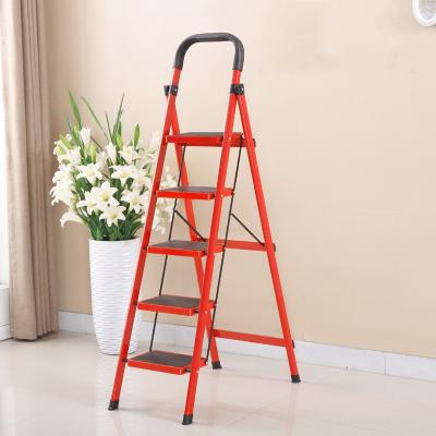 China Niceway Factory Price Five Folding Ladders Home Step Ladders Wide Folding Mobile Platform Ladder for sale