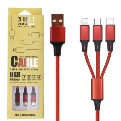 China OEM multi cable data transfer function usb mobile phone accessories c phone cables usb micro usb computer nylon braided cable for sale